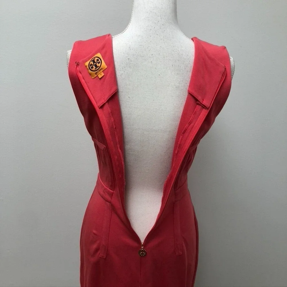 Tory Burch Shift Dress Womens Small Coral Red Business Office Career Teacher‎